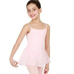 Bloch CL5407 Girl's 12 (Large) Pink Camisole Leotard Footed Tights and Skirt
